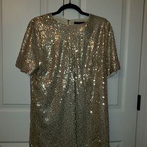 Gold sequin sheath dress- Small